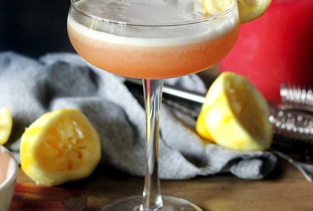 Spring Rhubarb Bourbon Sour